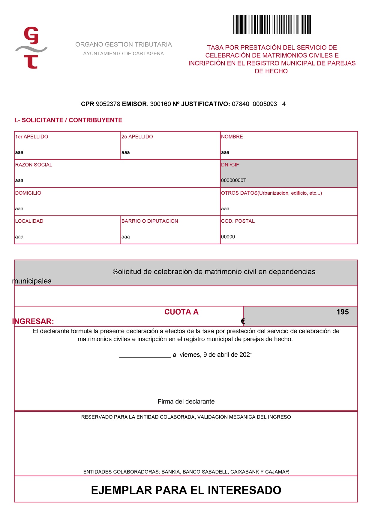 Autoliquidaci�n
